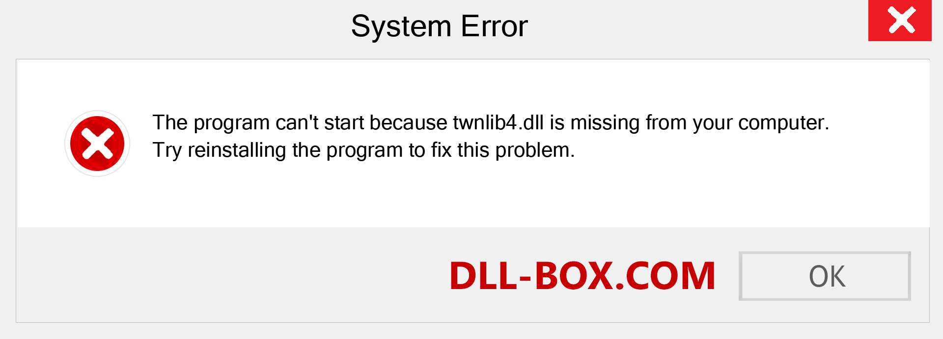  twnlib4.dll file is missing?. Download for Windows 7, 8, 10 - Fix  twnlib4 dll Missing Error on Windows, photos, images